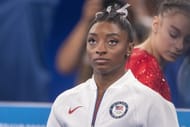 Simone Biles during the Tokyo 2020 Summer Olympic Games. (Photo by Tim Clayton/Corbis via Getty Images)