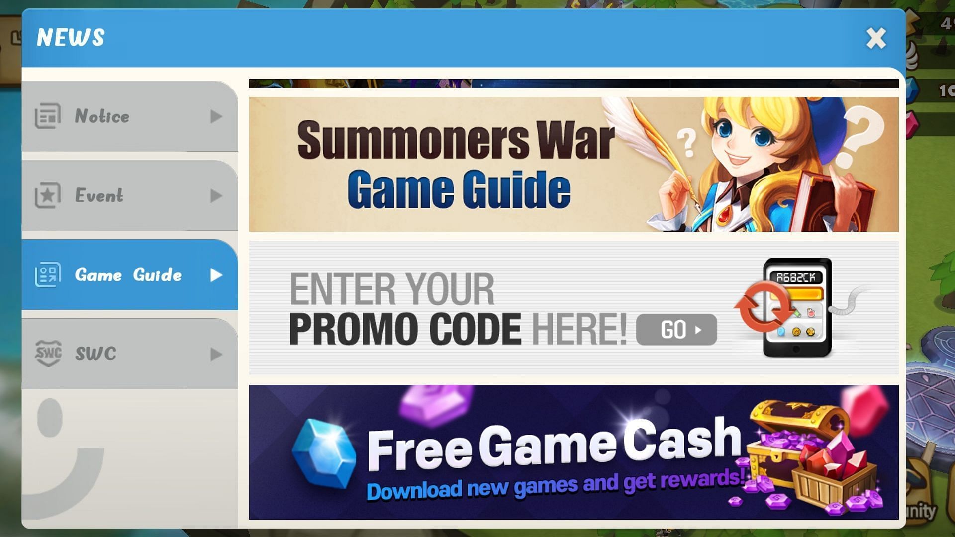 You can redeem the codes in Summoners War in-game on Android device (Image via Com2us)