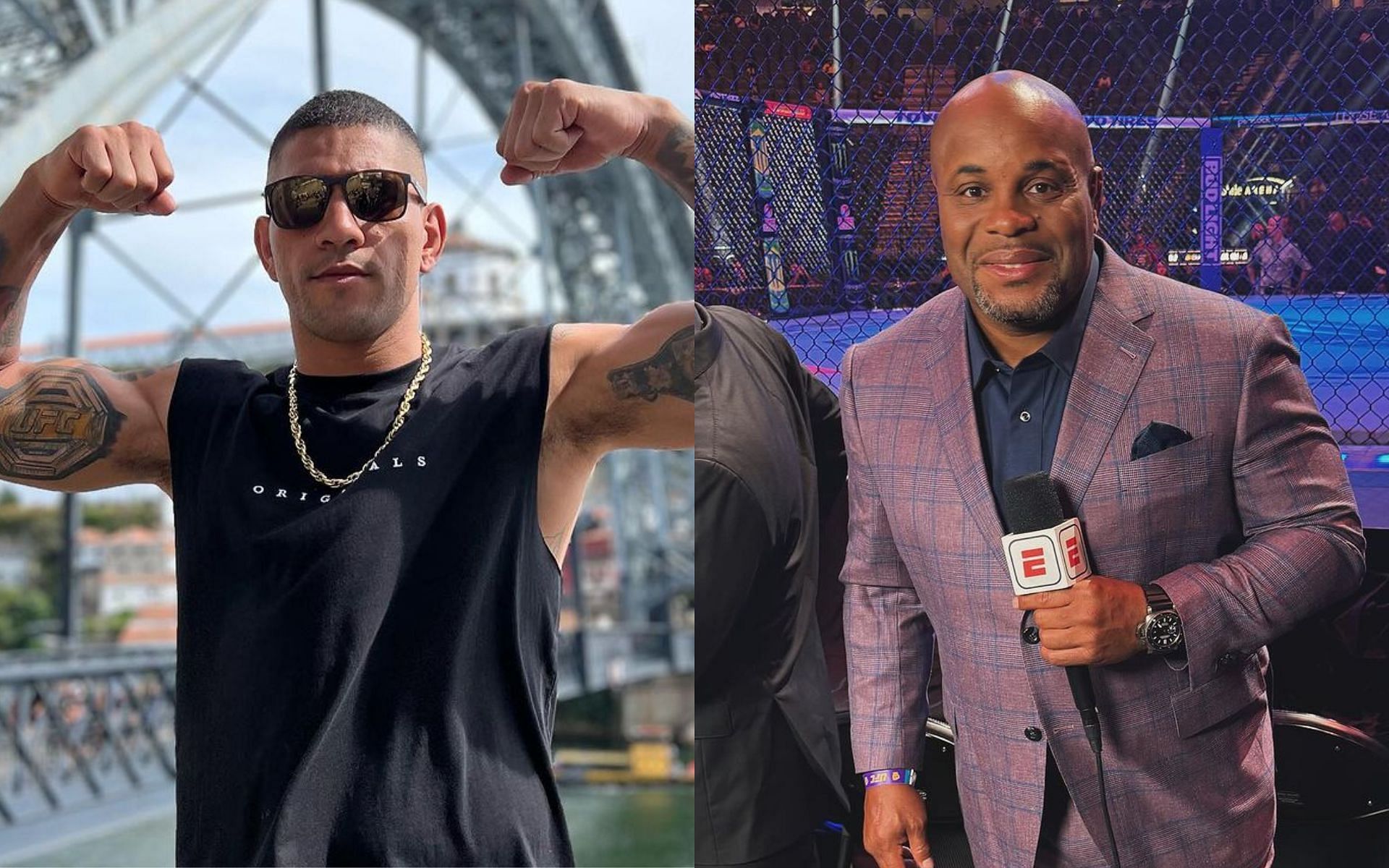 Alex Pereira (left) and Daniel Cormier (right) made a bet on a soccer game. [Images courtesy: @dc_mma and @alexpoatanpereira on Instagram]