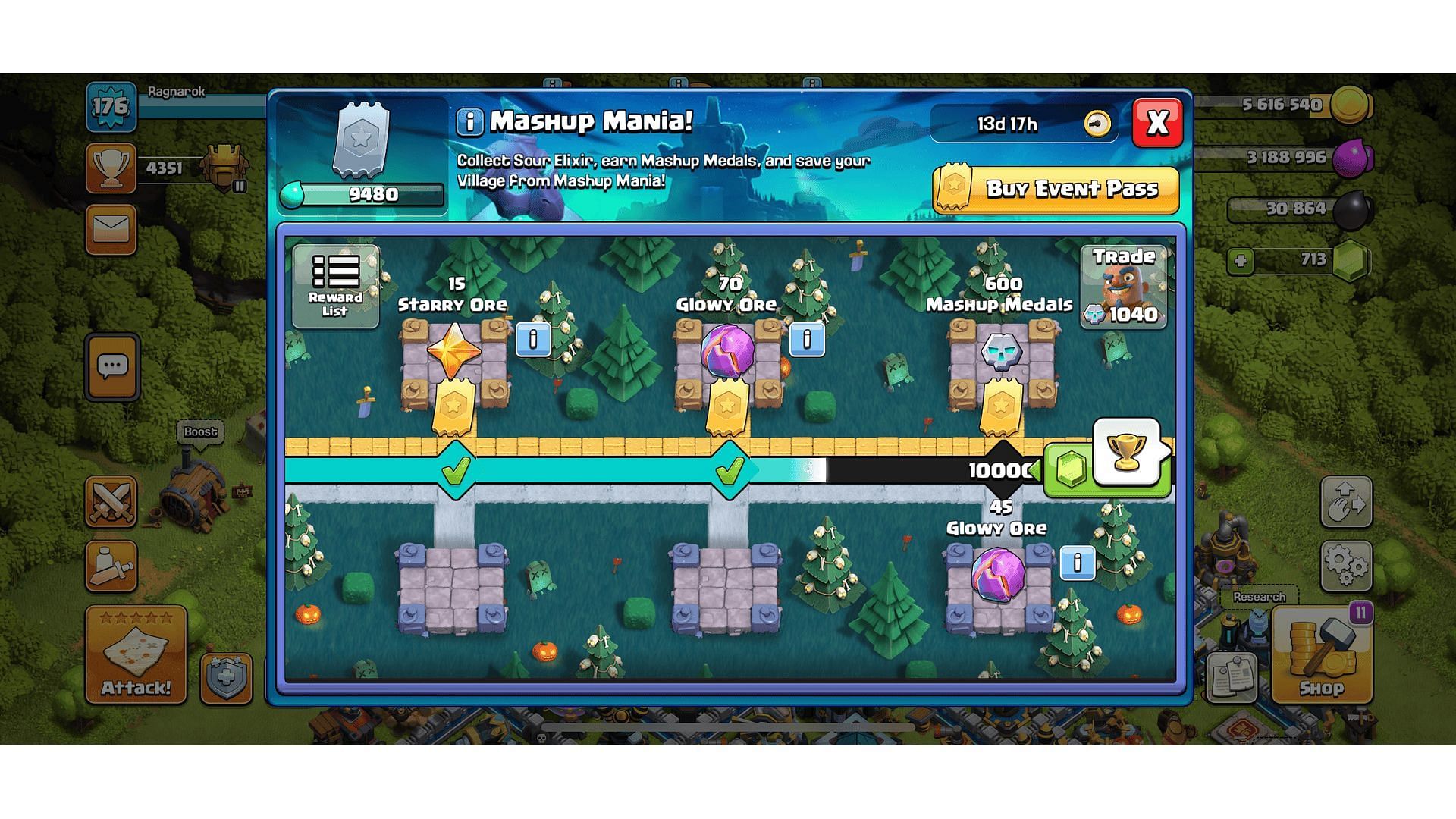 Mashup Mania Reward Track (Image via Supercell)