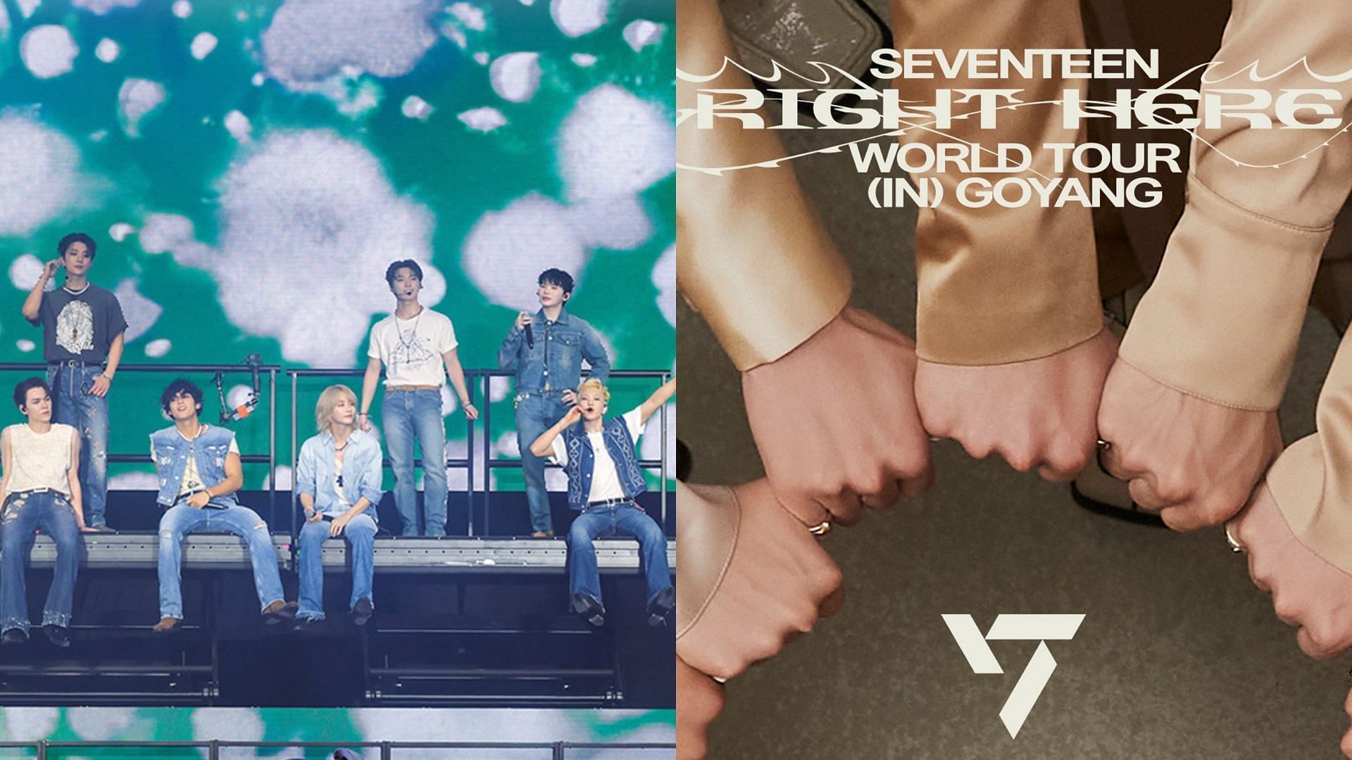 SEVENTEEN and Right Here (Image via X/@pledisnews, Instagram/@saythename_17)