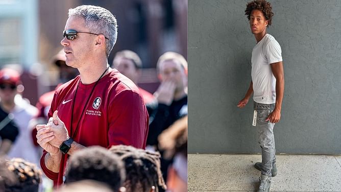WATCH: FSU's Mike Norvell arrived on a helicopter to visit 4-star commit CJ Wiley at a Georgia high school football game
