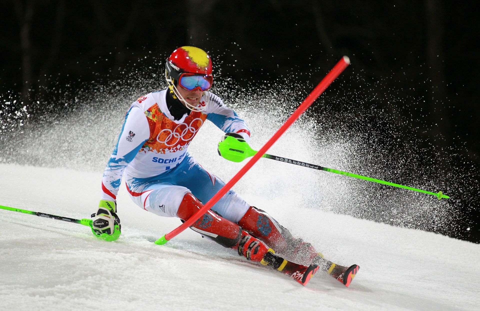 Hirscher during his performance at the 2014 Winter Olympics (Image via: Getty Images)