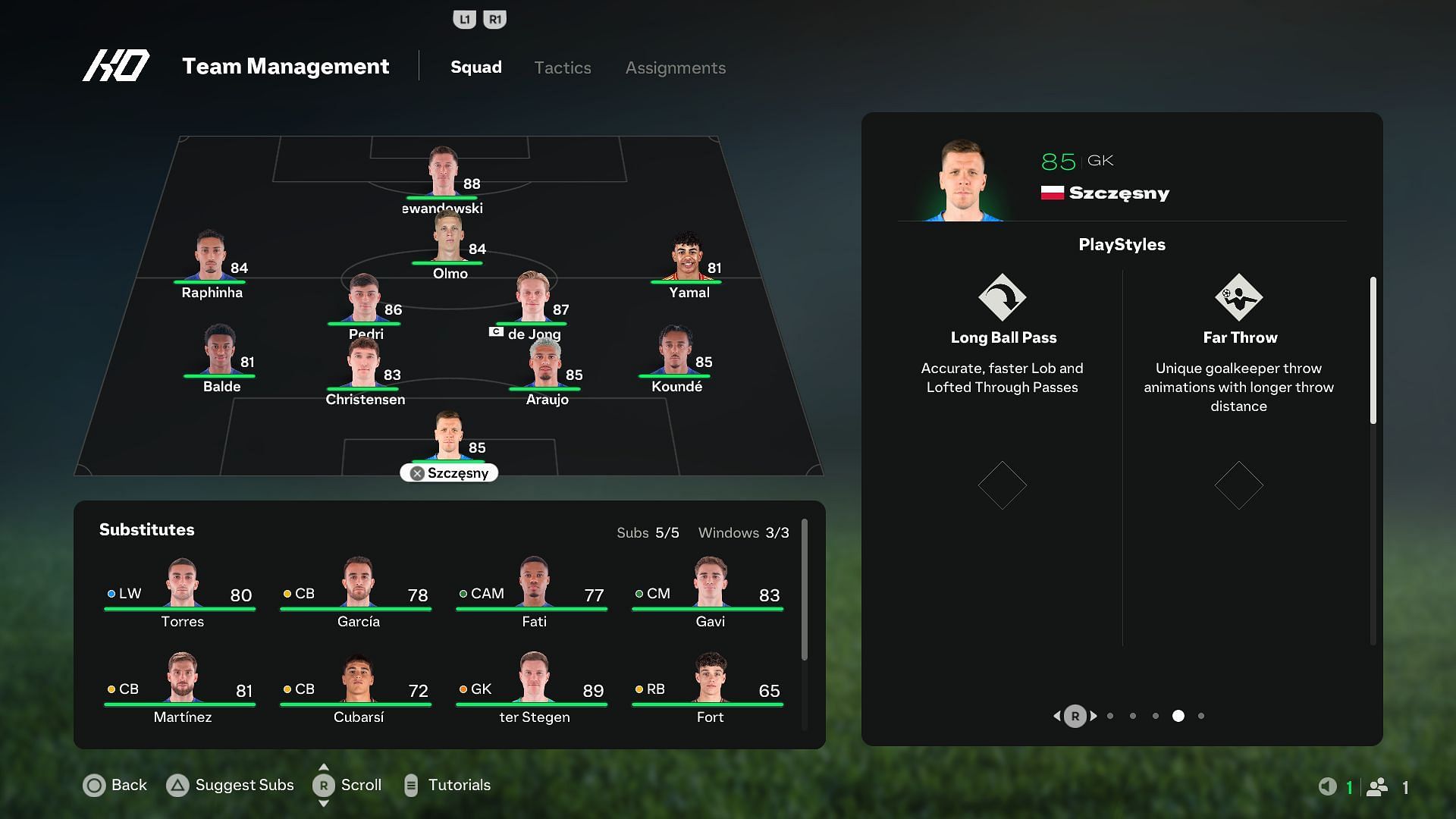 Szczesny&#039;s PlayStyles (Image via EA)