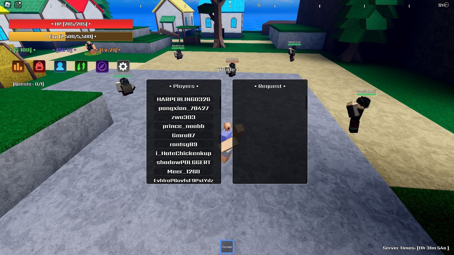 The trading menu in Verse Piece (Image via Roblox)