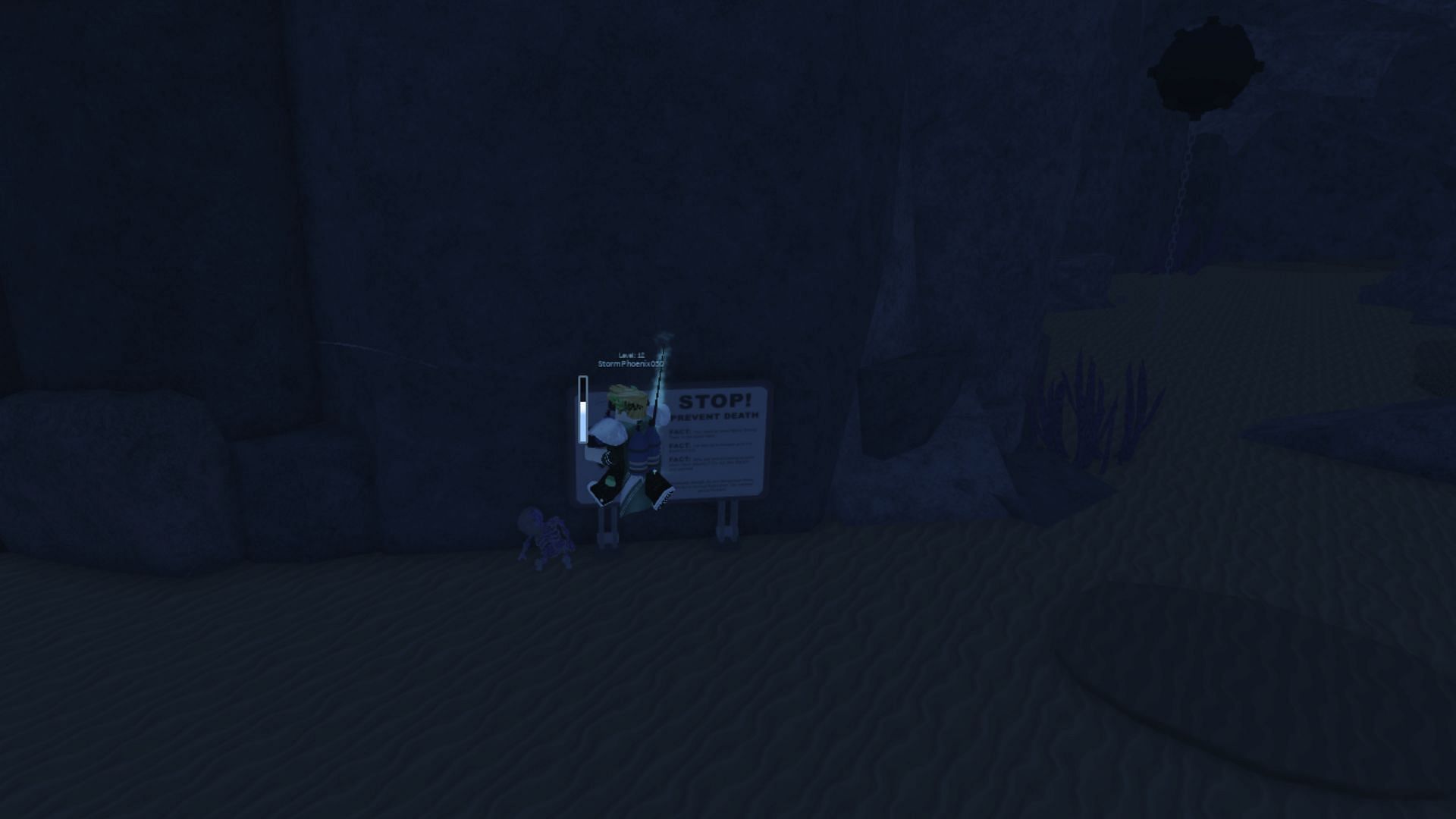 Take the right turn to reach Desolate Pocket, which leads to the Brine Pool (Image via Roblox)