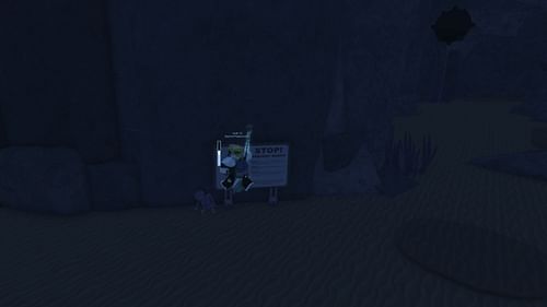 Take the right turn to reach Desolate Pocket, which leads to the Brine Pool (Image via Roblox)