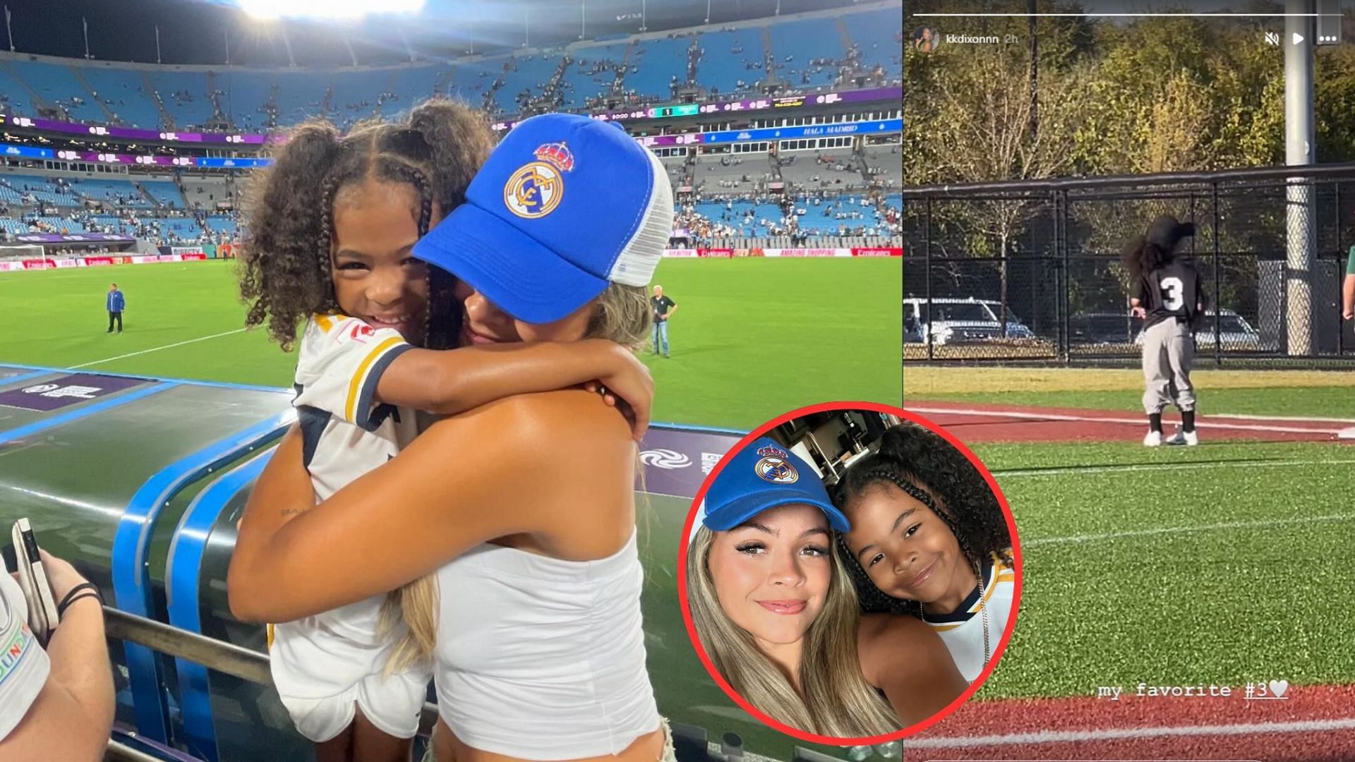 KK Dixon shares a video of daughter Kaari playing baseball (Photos from @kkdixonnn/ IG)