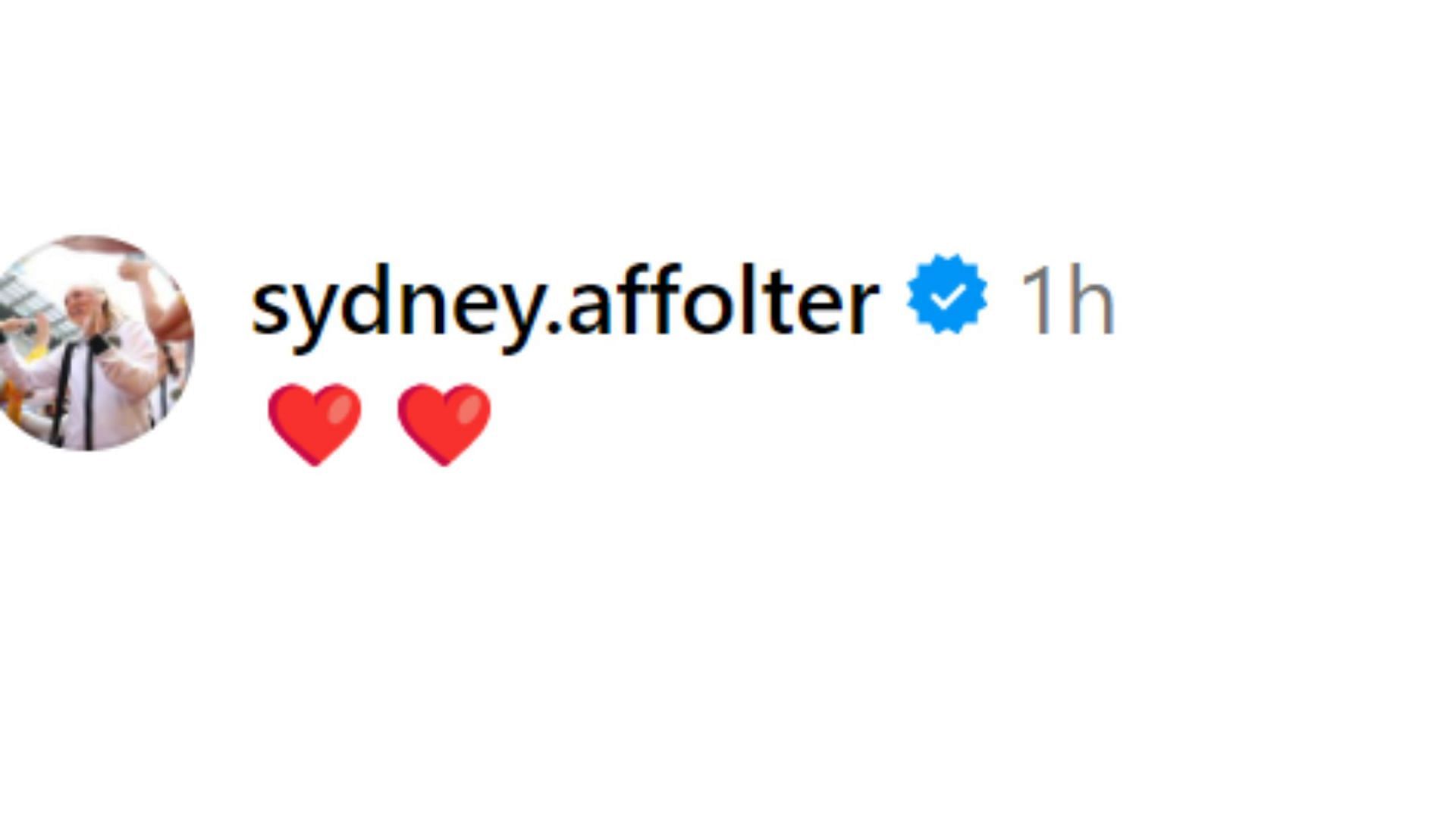 Sydney Affolter's reaction to Gabbie Marshall's outfit (Image Source: @gabbie.marshall/Instagram)