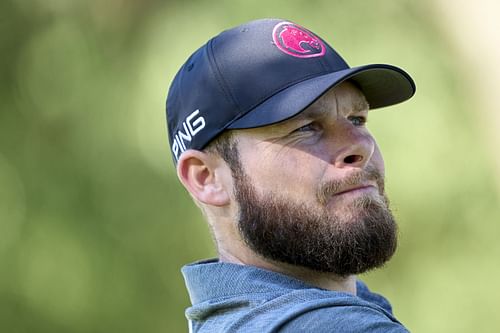 Tyrrell Hatton of England looks on the 3rd hole on day three of the acciona Open de España presented by Madrid 2024 at Club de Campo Villa de Madrid [Image via Getty]