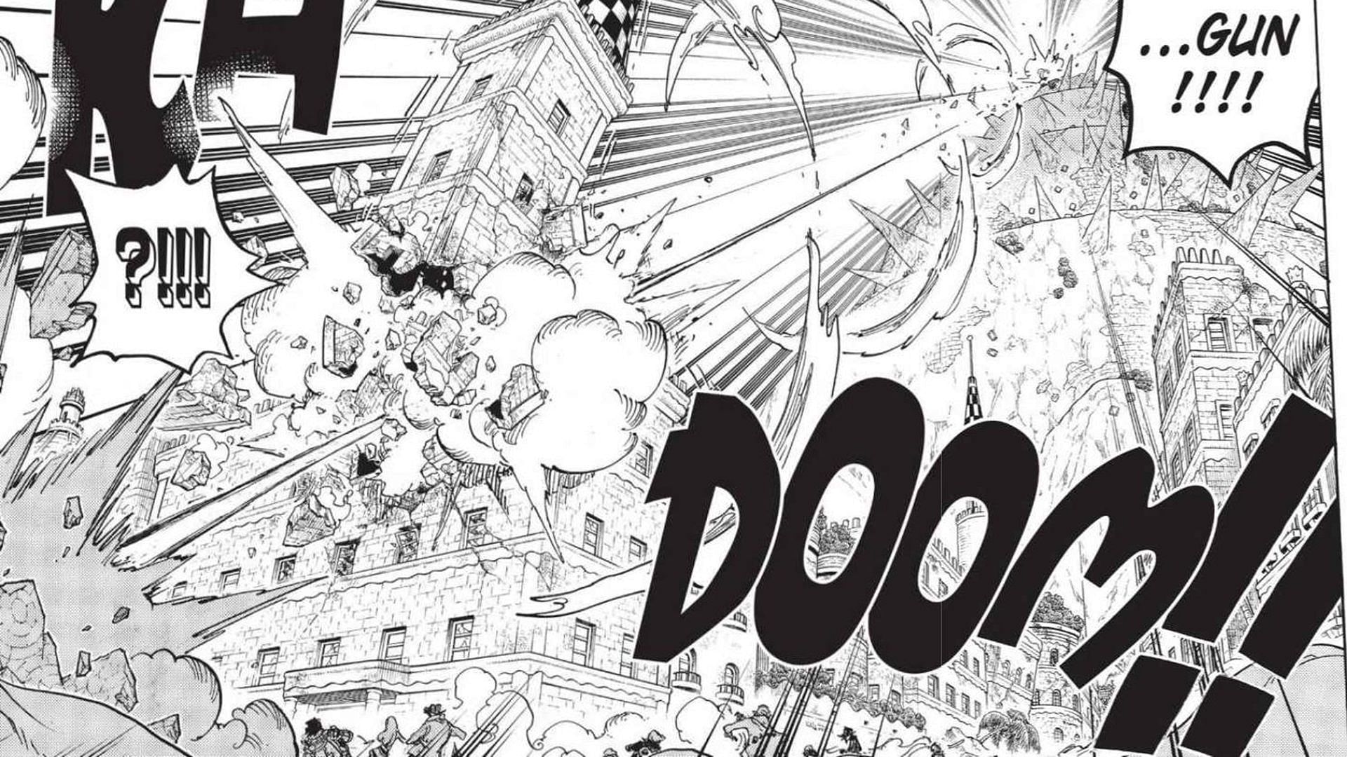 Dressrosa Luffy&#039;s Kong Gun (Image via Shueisha)