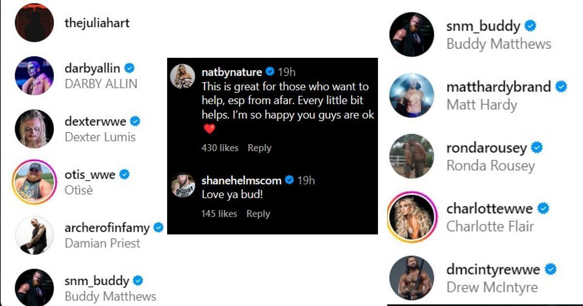 Various stars reacted to Adam Copeland&#039;s Instagram post with likes and comments. [Image credits: Adam&#039;s official Instagram handle]