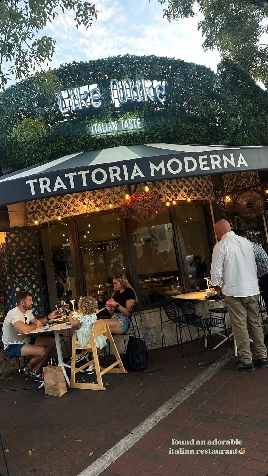 The adorable Italian restaurant the couple went to (Source: Jenny Petty's Instagram)