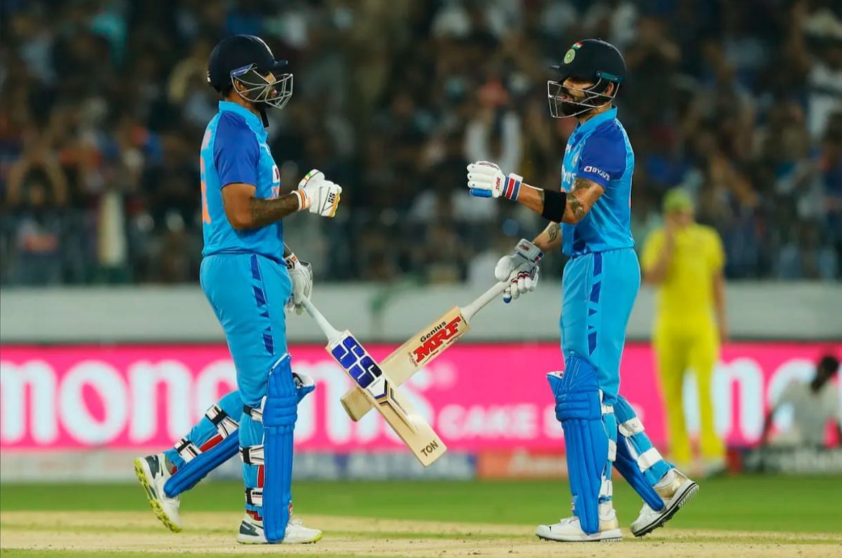 Suryakumar Yadav and Virat Kohli for India at the Rajiv Gandhi International Stadium [Getty]