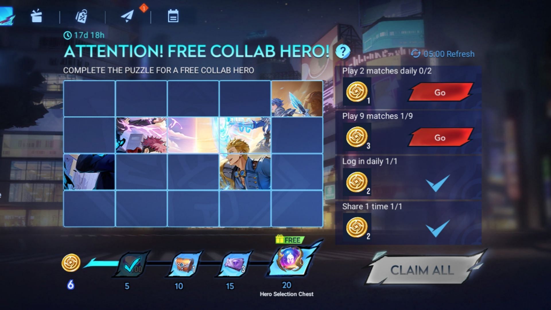 Free Collab Hero is part of the upcoming Honor of Kings and Jujutsu Kaisen collaboration (Image via Level Infinite)