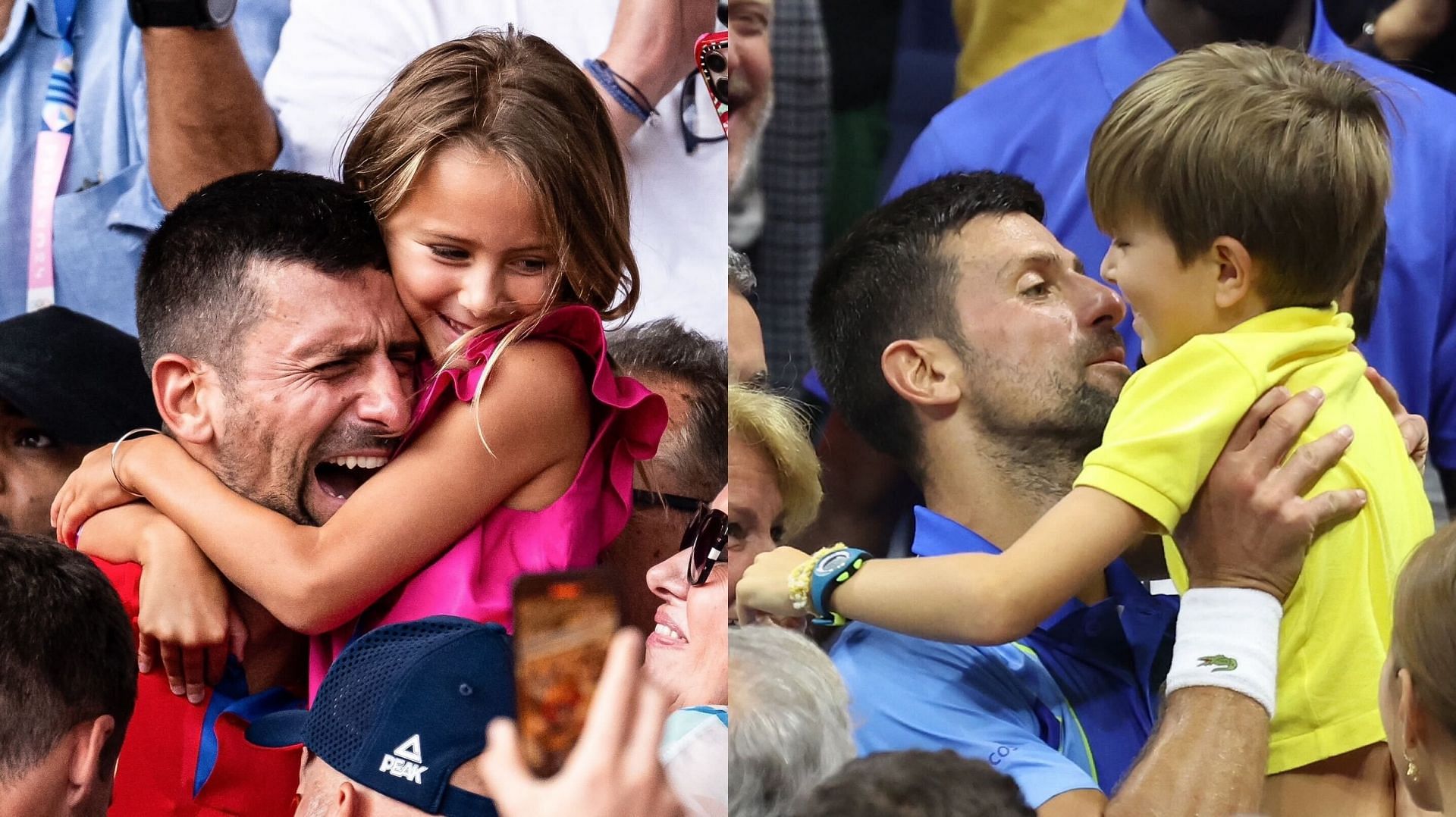 Novak Djokovic and his children, Stefan and Tara - Source: Getty 