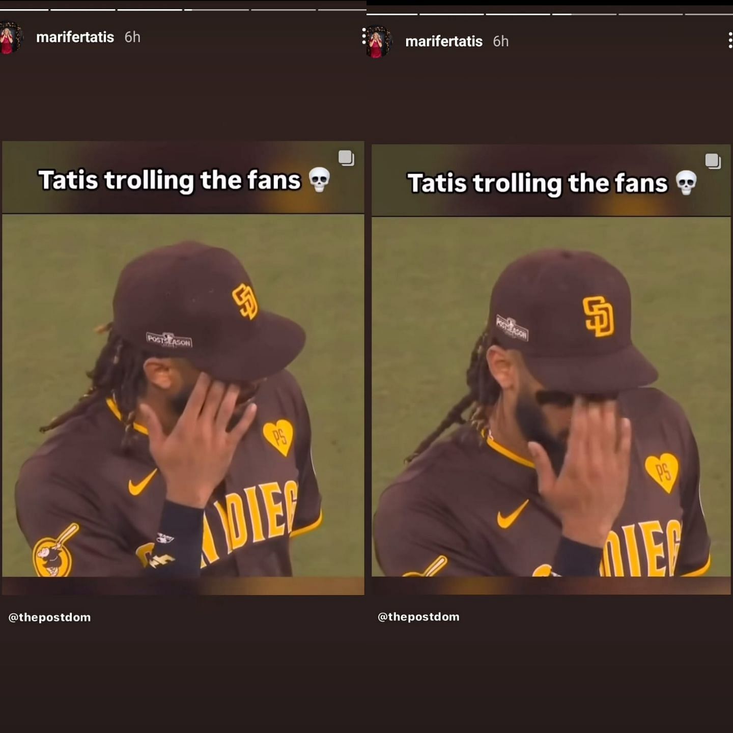 Fernando Tatis trolls Dodgers fans (Source: IG Storiesmarifertatis)