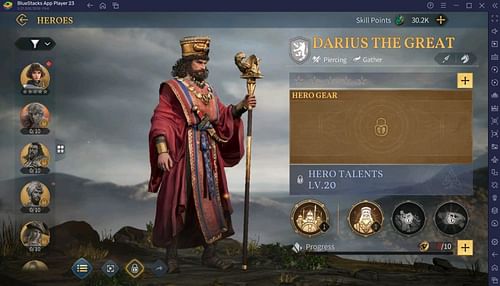 In Age of Empires Mobile, the hero that is easily distinguishable is Darius the Great because he is both a war and a gatherer (Image via Level Infinite)