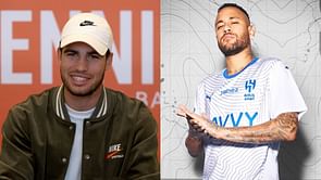 WATCH: Carlos Alcaraz joined by football icon Neymar Jr on court at Six Kings Slam in Riyadh as Spaniard sets up thrilling Rafael Nadal clash