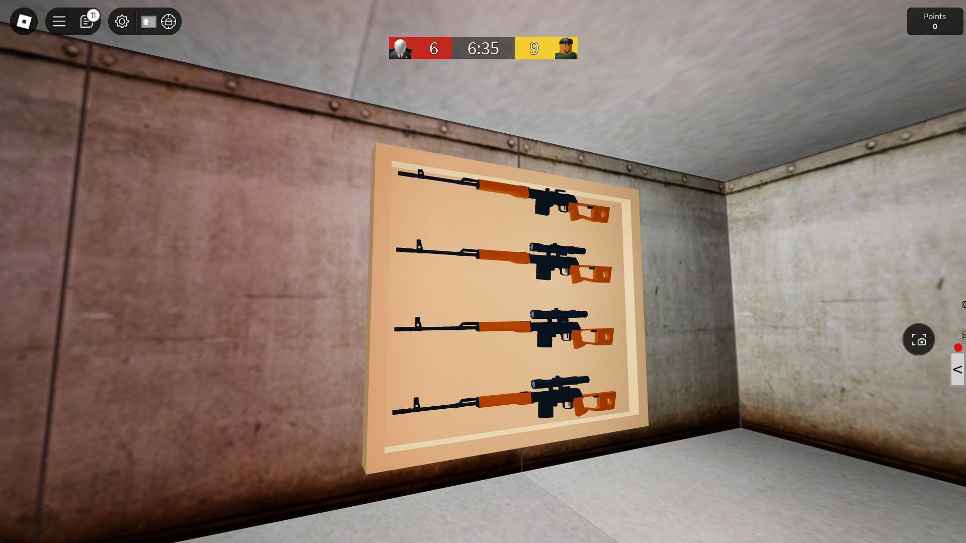 Weapons rack for Survivors in Infected mode (Image via Roblox)