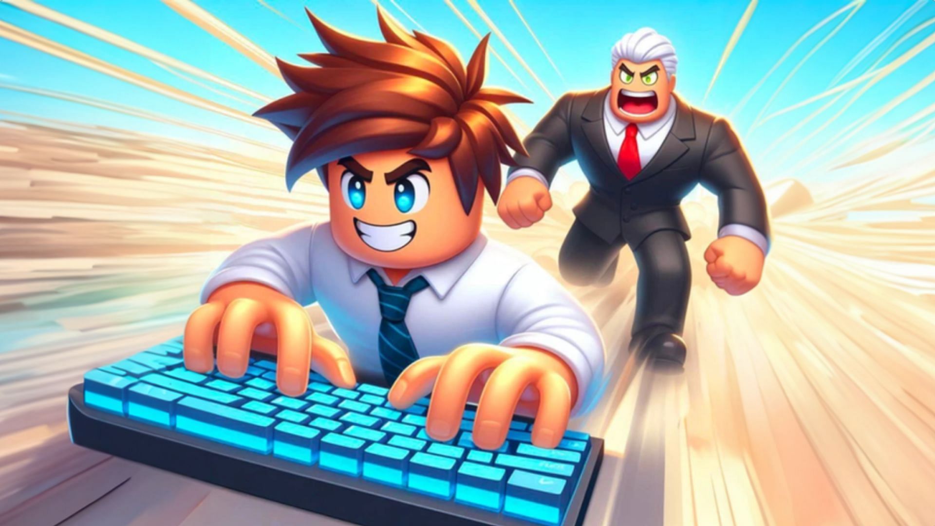 Become the typing king in Fastest Typer Race (Image via Roblox)