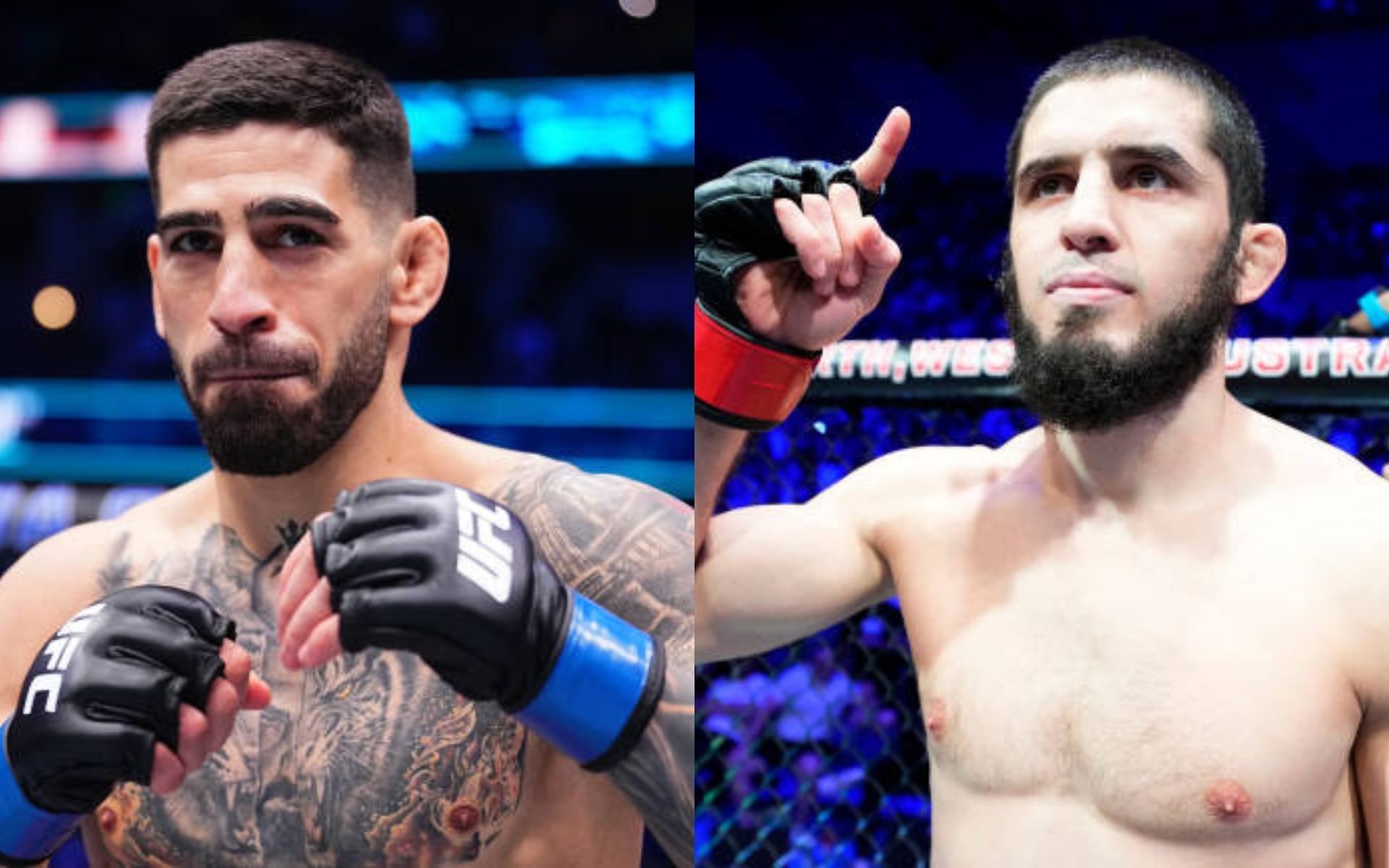 Ilia Topuria (left) hopes to challenge Islam Makhachev (right) soon [Image credits: Getty Images]