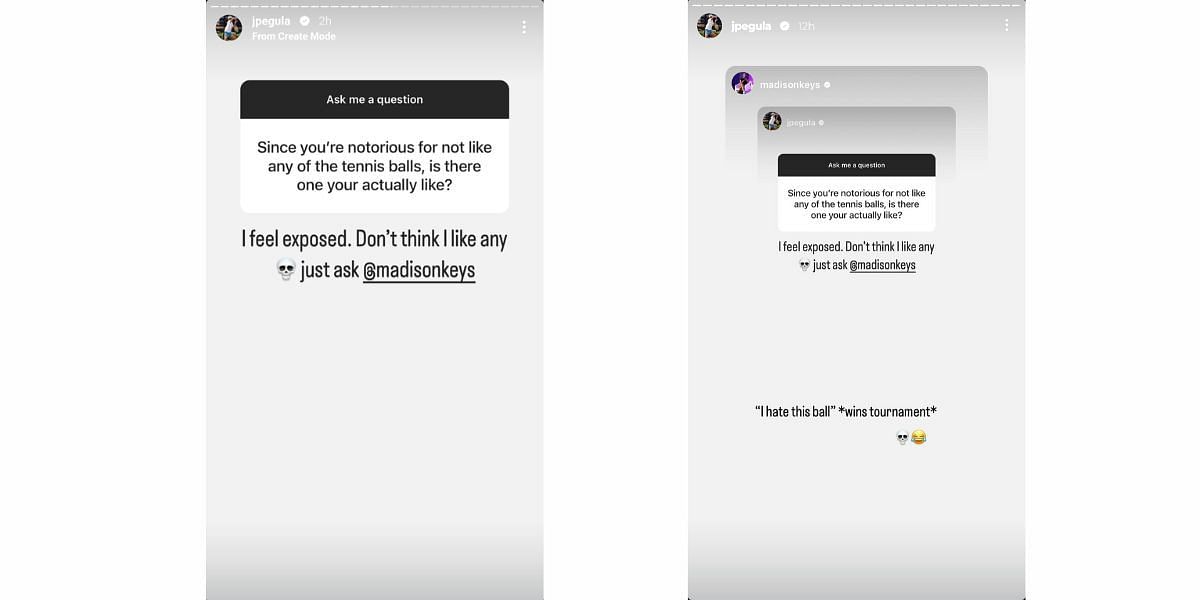 Pegula and Keys&#039; exchange via Instagram stories