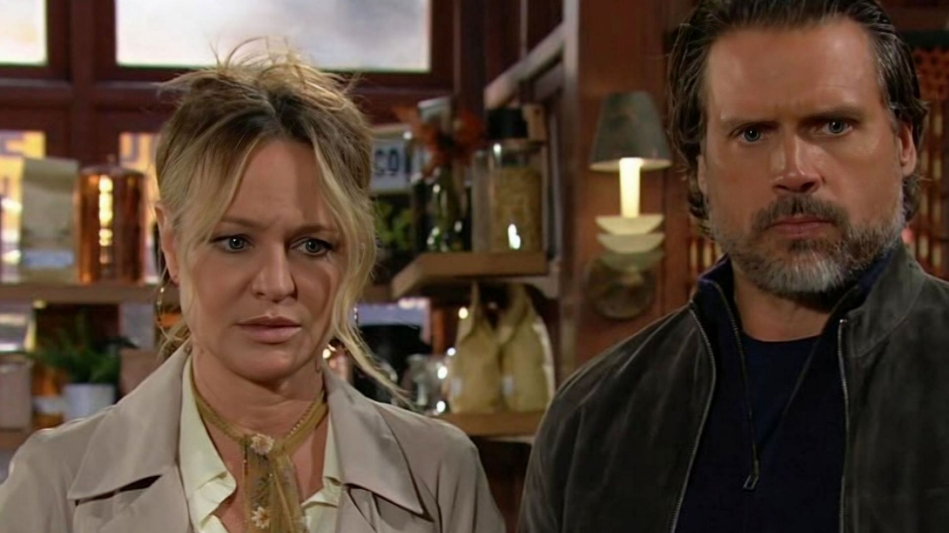 Sharon and Nick Newman in a still from The Young and the Restless (via CBS)