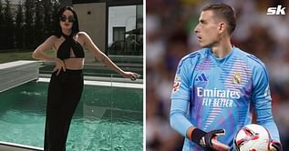Real Madrid goalkeeper Andriy Lunin’s wife takes a playful dig as her husband goes to training on his day off