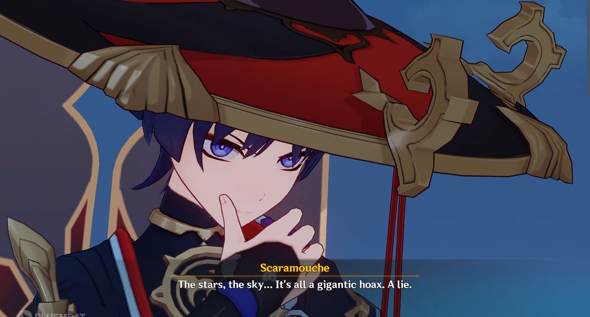 The concept of the skies being fake was first mentioned by Scaramouche (Image via HoYoverse)