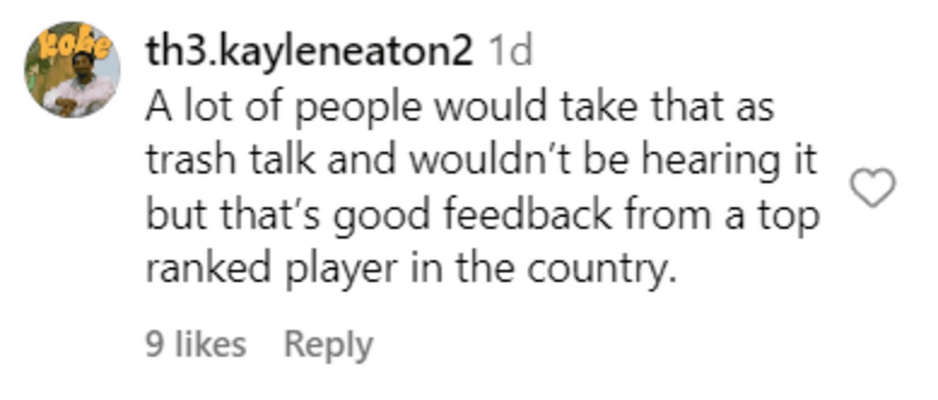 Fan praises Ian Jackson for advice for opponent t (Source: Instagram/br_hoops)