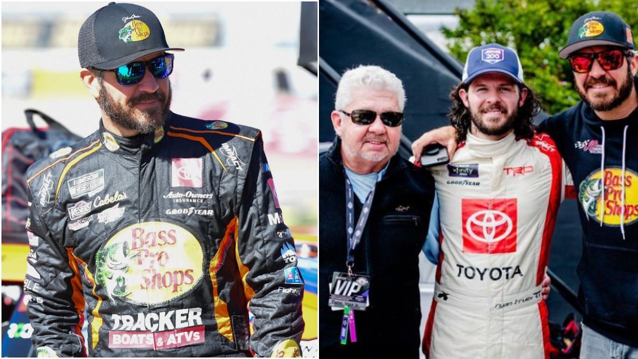 (L)Martin Truex Jr. and (R) Martin Truex Sr. with his two sons. ( Source - Imagn &amp; Instagram/@martintruex_jr )