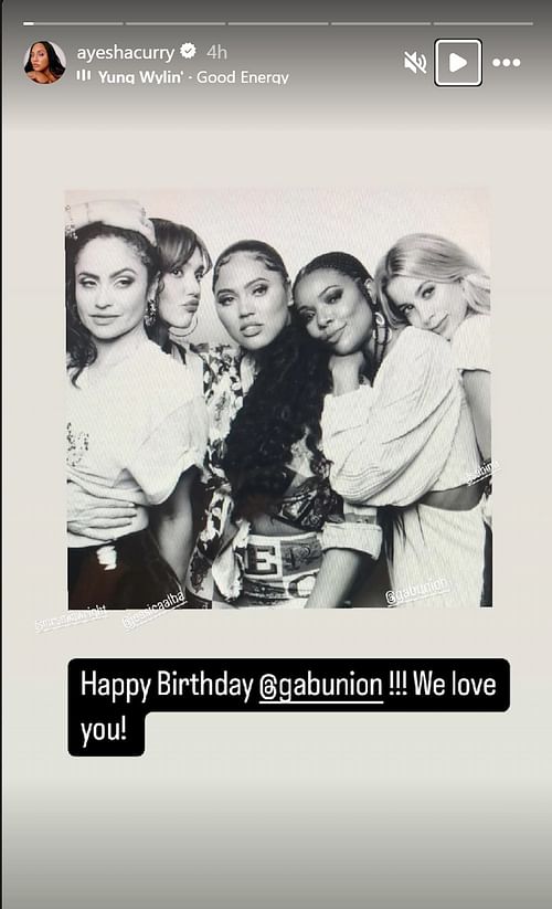 Ayesha Curry's birthday greeting for Gabrielle Union (Photo credits: Ayesha's IG)