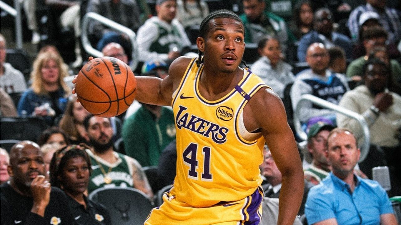 Elated Quincy Olivari reacts to signing with Lakers after impressive preseason showings [Credit: X/@Lakers]