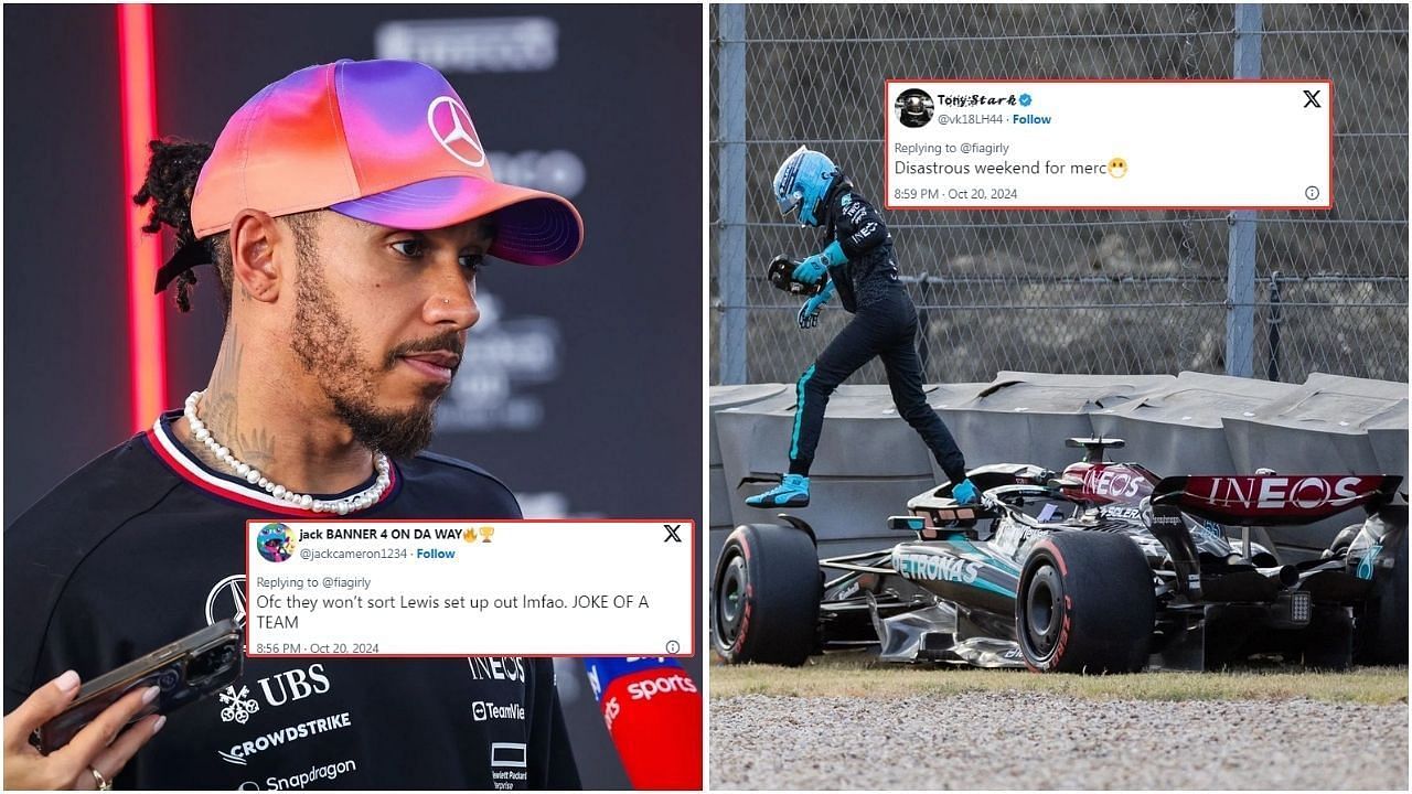 Fans accuse Mercedes of bias against Lewis Hamilton after George Russell