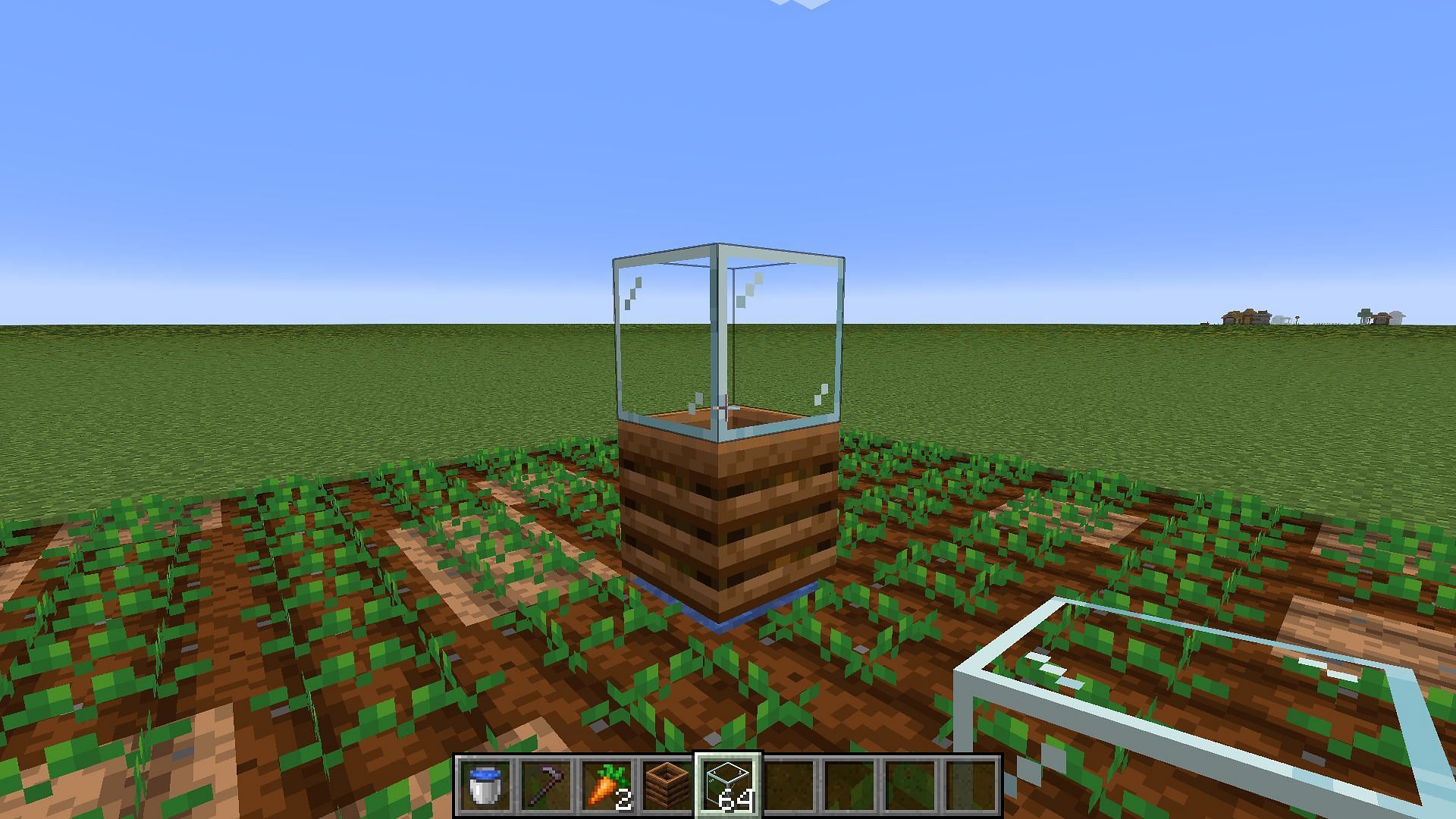 Place the glass block on top of the composter (Image via Mojang Studios)