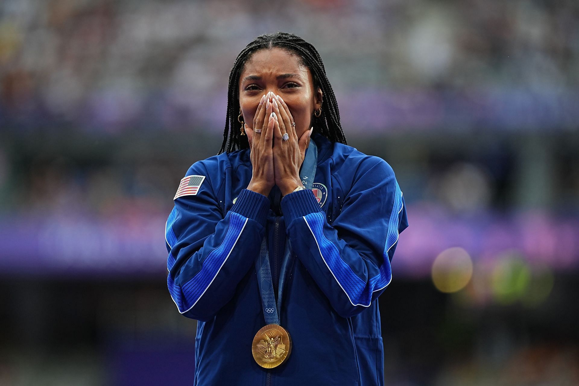 Tara Davis-Woodhall at the Paris 2024 - Athletics (Image via Getty)