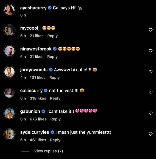 Reactions on Ayesha Curry's Instagram post