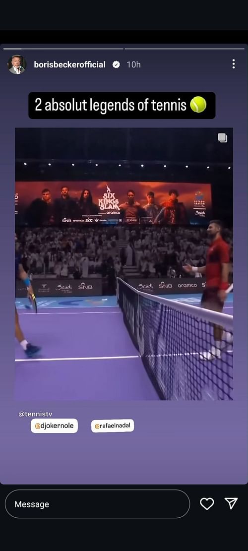 Boris Becker's Instagram Story (Image: Instagram @borisbeckerofficial)