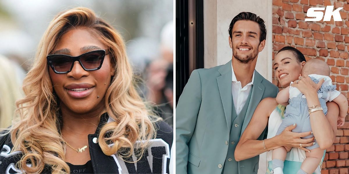 Serena Williams (L), Lorenzo Musetti and family (R) (Image source: Getty; @lore_musetti on Instagram) 