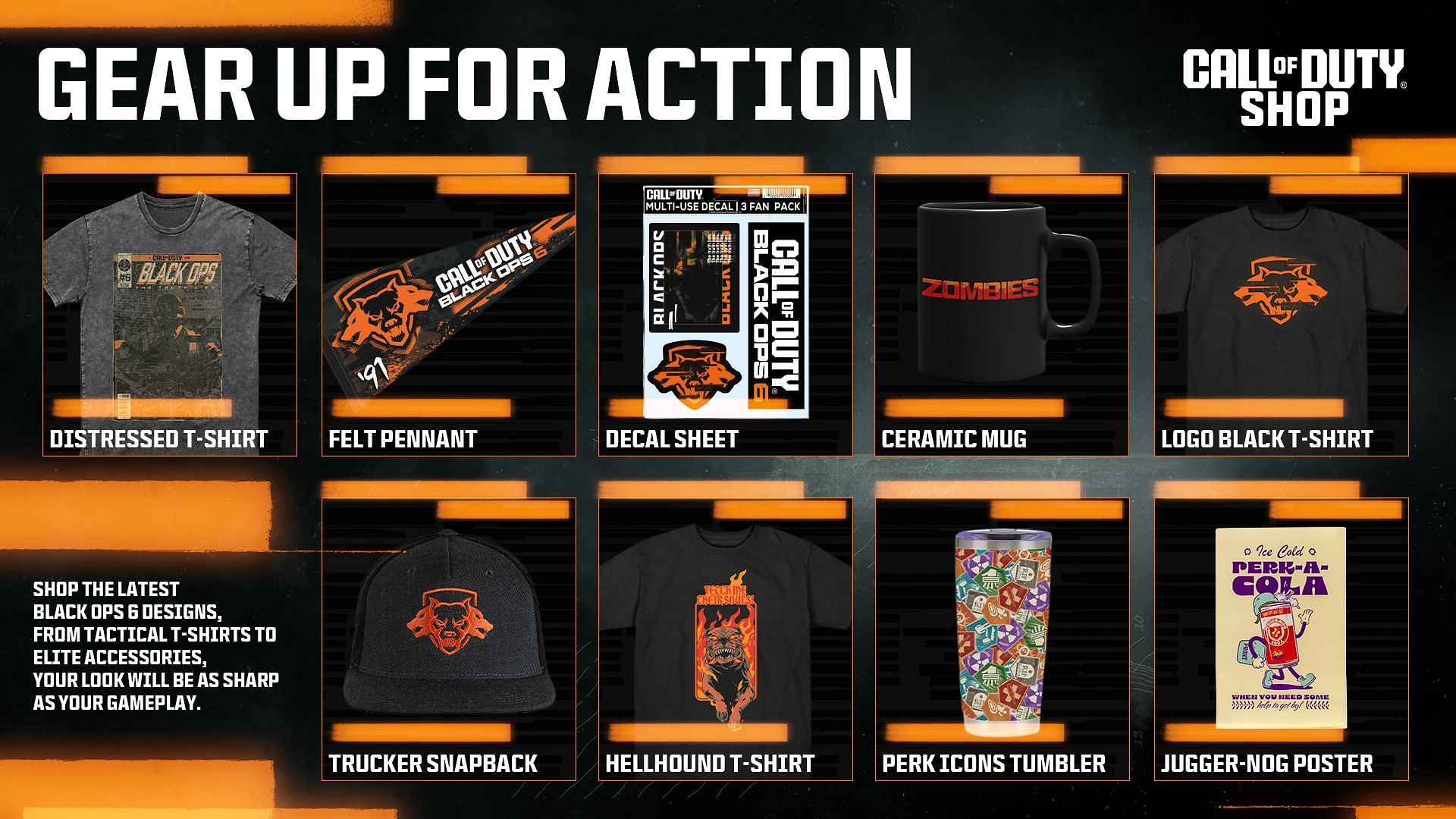 New Black Ops 6 merchandise in CoD Shop (Image via Activision)