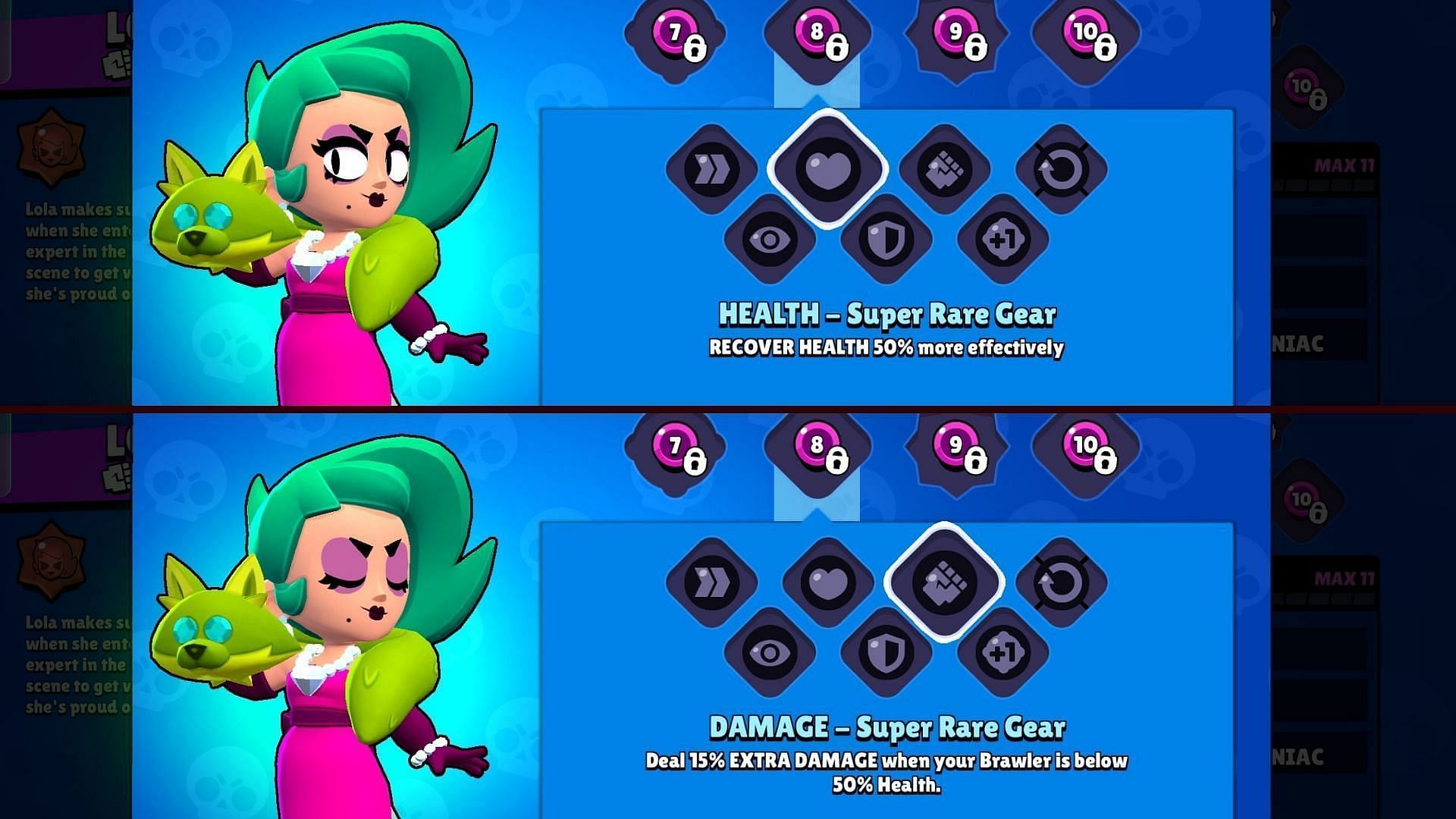 As for the increased health regeneration outside of combat, Lola is the kind of character who loves mid-range fights and often gets hit while repositioning, so the ability to get back into the fight faster is a nice bonus (Image via Supercell)