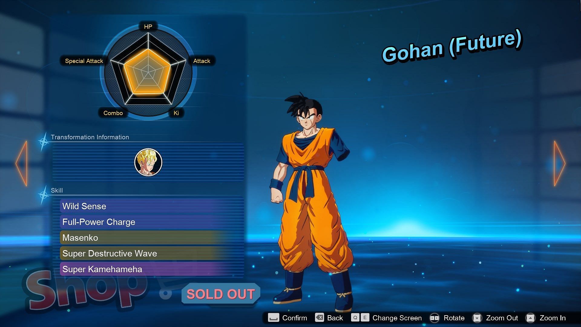 Buy Future Gohan using 60000 Zeni (Image via Bandai Namco)