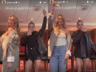 Jena Sims shares her outfit of the day for hockey night (Images via Instagram@jenamsims)