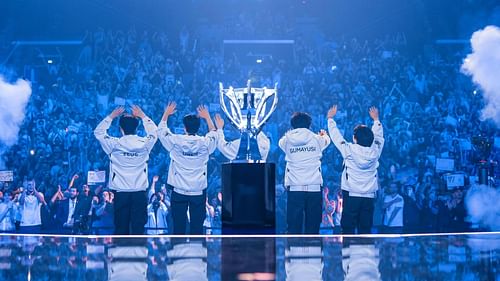 T1 defeats Gen.G 3-1 to reach the LoL Worlds 2024 Grand Final (Image via Riot Games, LoL Esports)