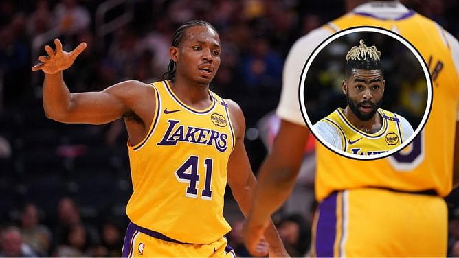Watch: D'Angelo Russell teases Quincy Olivari in Kobe Bryant t-shirt for 'cheesing' after signing with Lakers