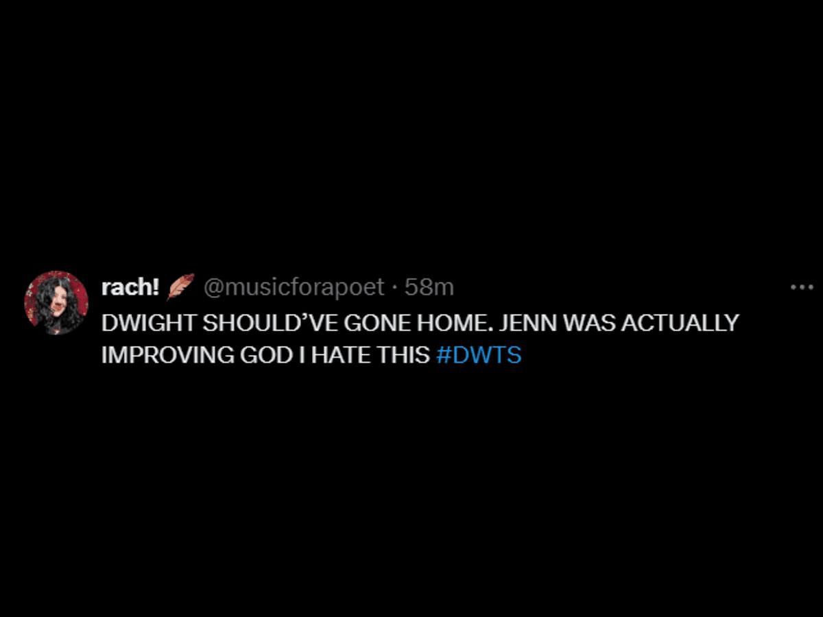 A fan reacts to Jenn&#039;s elimination (Image via X/@musicforapoet)