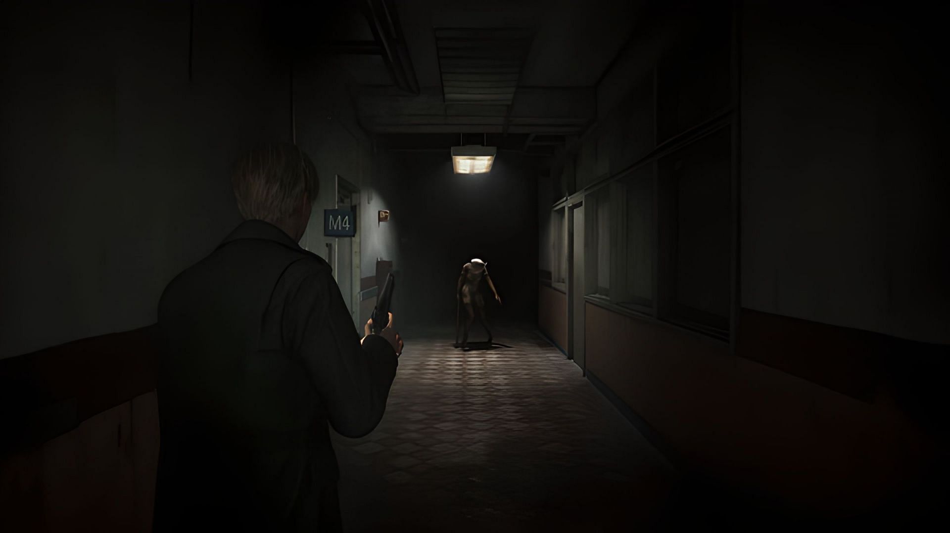 The handgun can be found inside the Wood Side Apartments (Image via Konami)