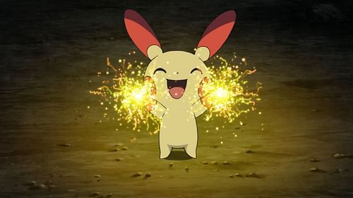 Plusle in the anime (Image via TPC)