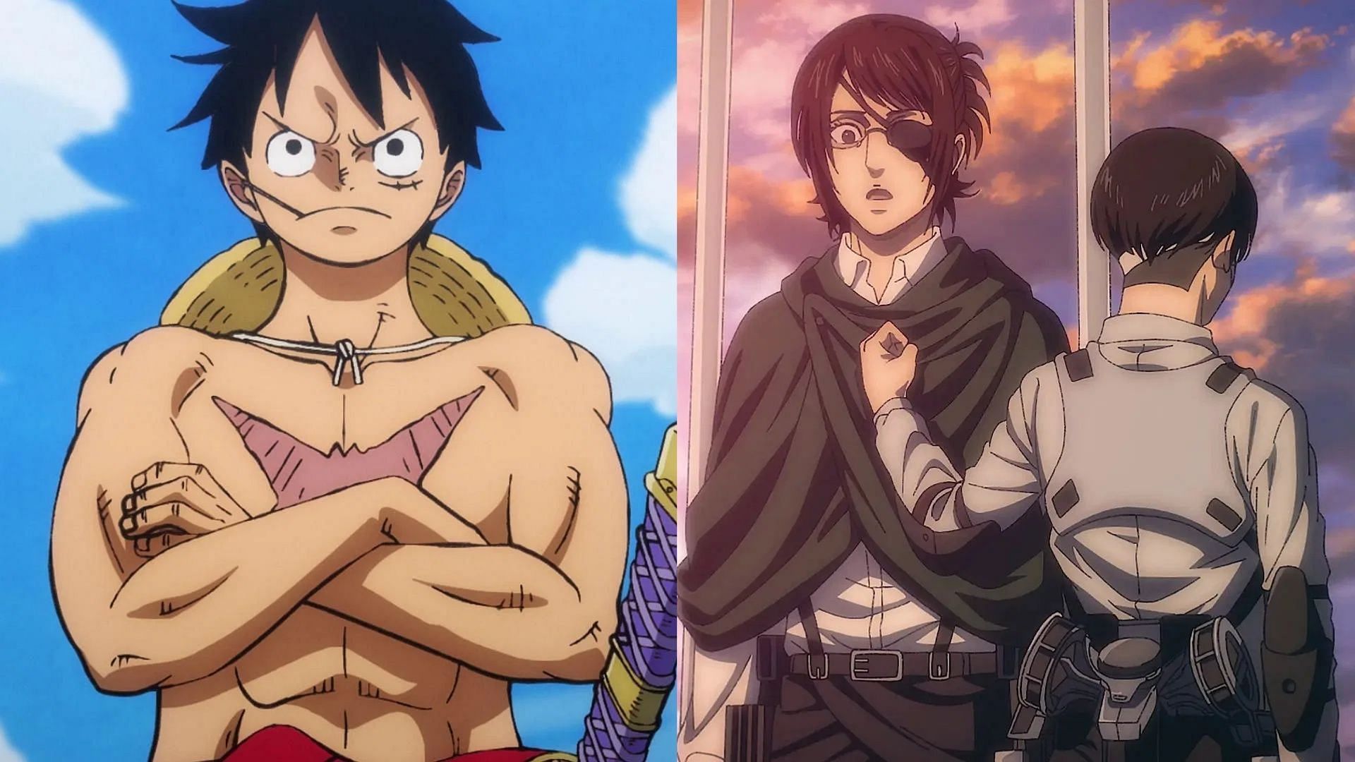 Fans react to One Piece Fan Letter surpassing Attack on Titan in a way nobody saw coming (Image via Toei Animation and MAPPA)